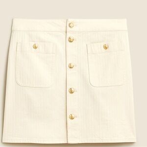 Jcrew Textured denim mini skirt in ecru